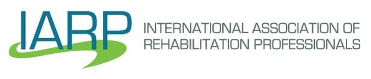 The International Association of Rehabilitation Professionals only features its acronym and full name in its nonprofit logo.