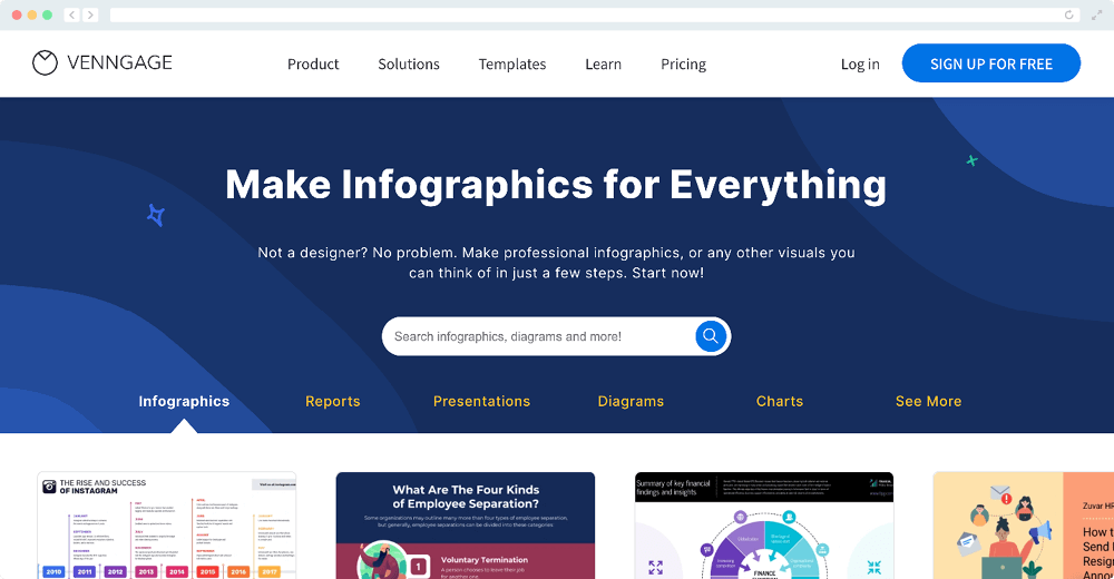 Venngage is another Canva alternative that specializes in infographics.