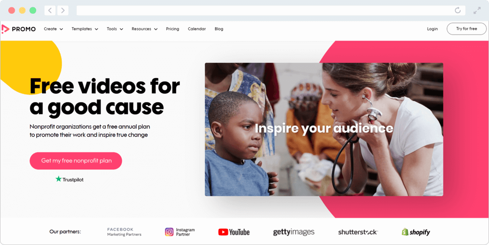 Promo is a platform that makes graphic design for charities easy.