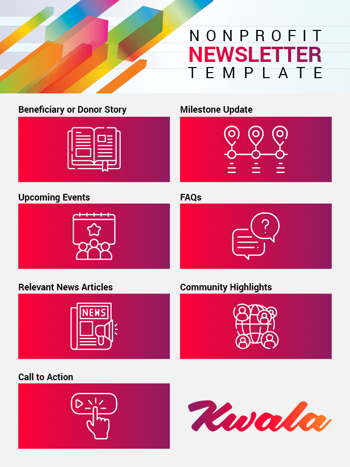Use this nonprofit newsletter template as a guide.